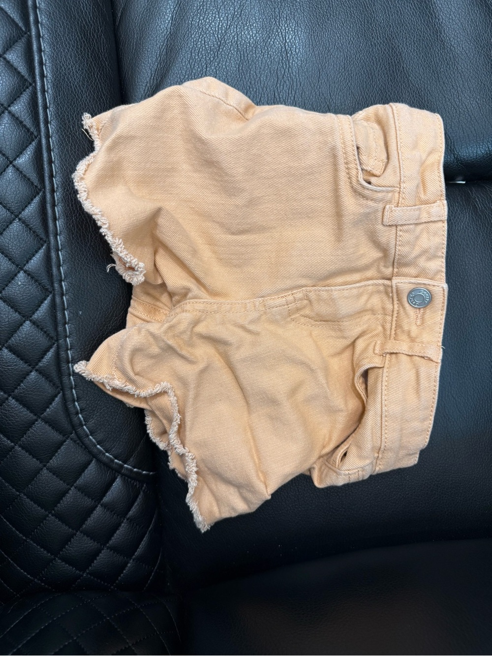 Frayed Edge orange denim Shorts